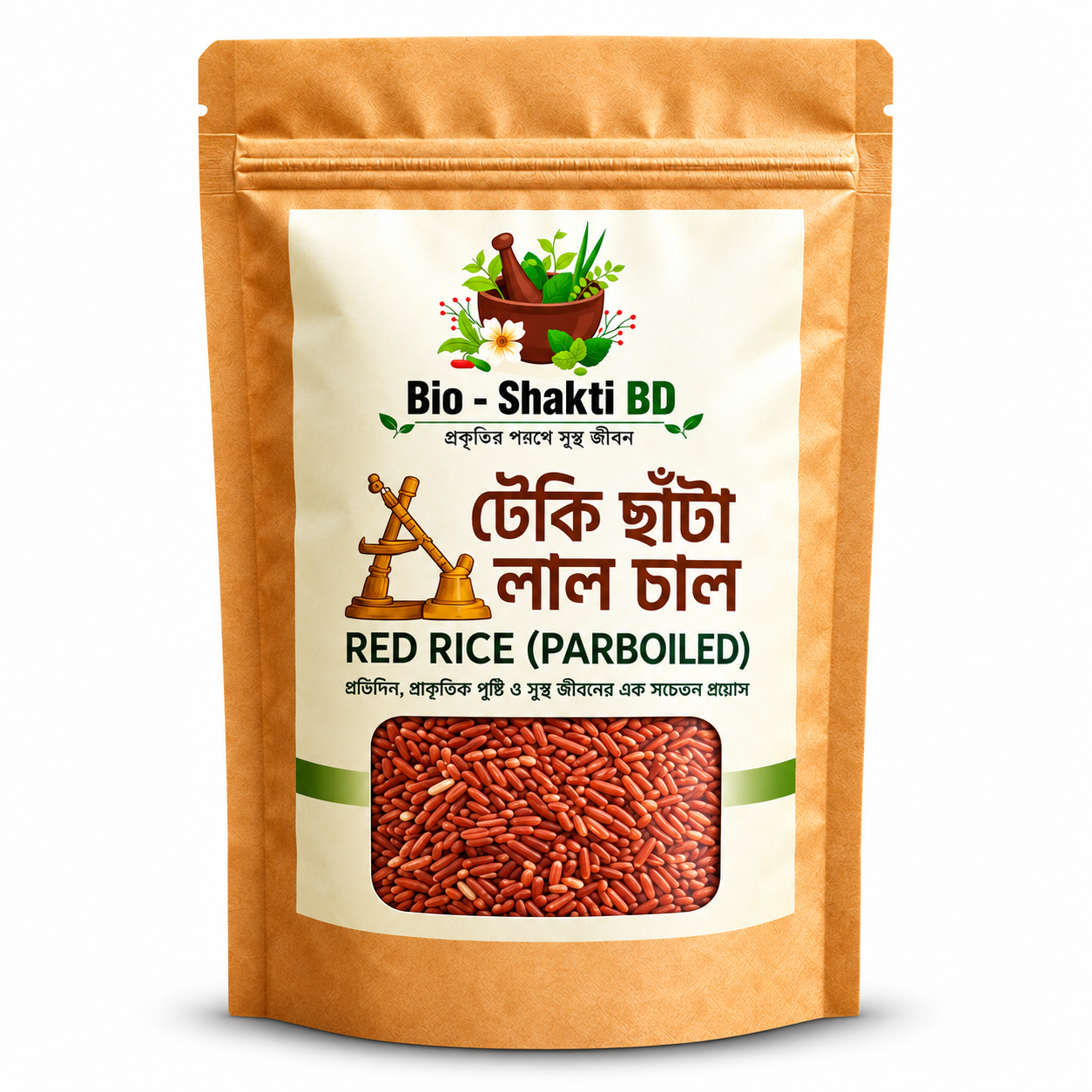 ঢেঁকিছাঁটা লাল চাল